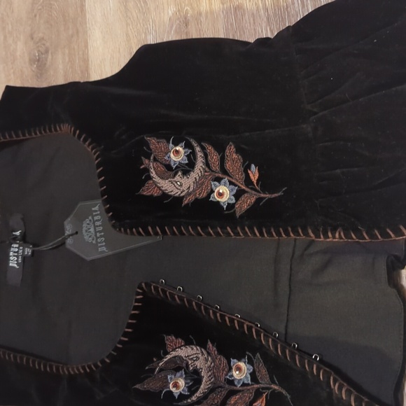 Disturbia Eria Celestial Embroidered Waistcoat Corset Size 4 New - Picture 2 of 3
